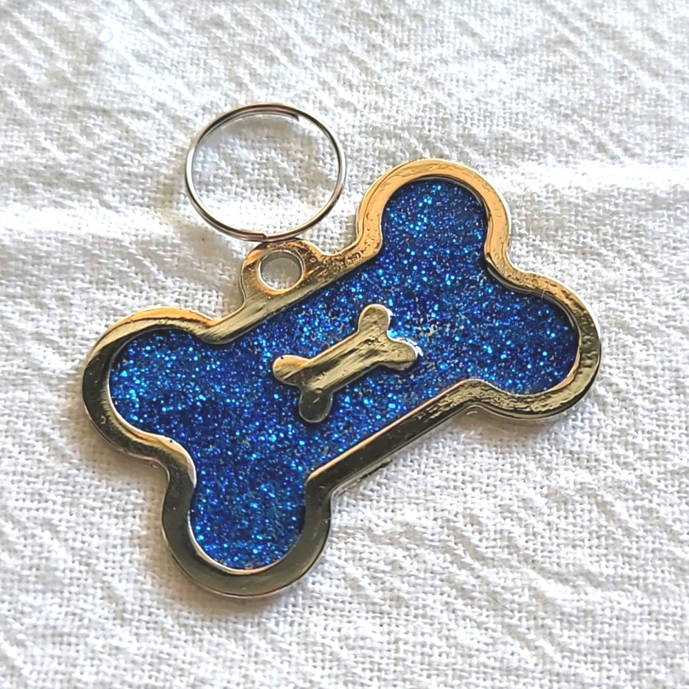 Blue Bone Shaped Pet ID Tag